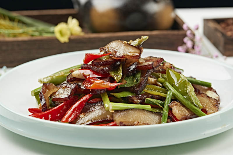 湘味蒜苗辣椒炒腊肉