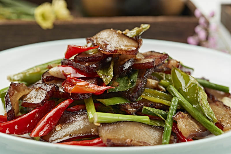 湘味蒜苗辣椒炒腊肉