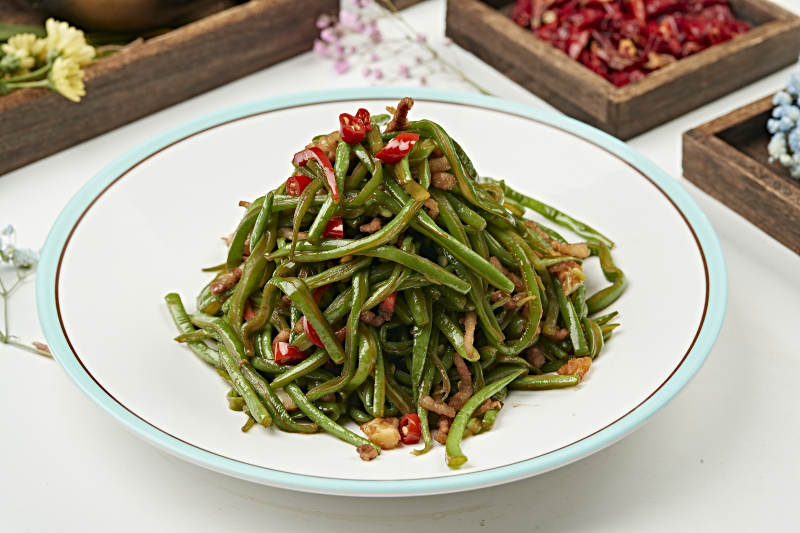 米椒豆角丝炒猪里脊丝