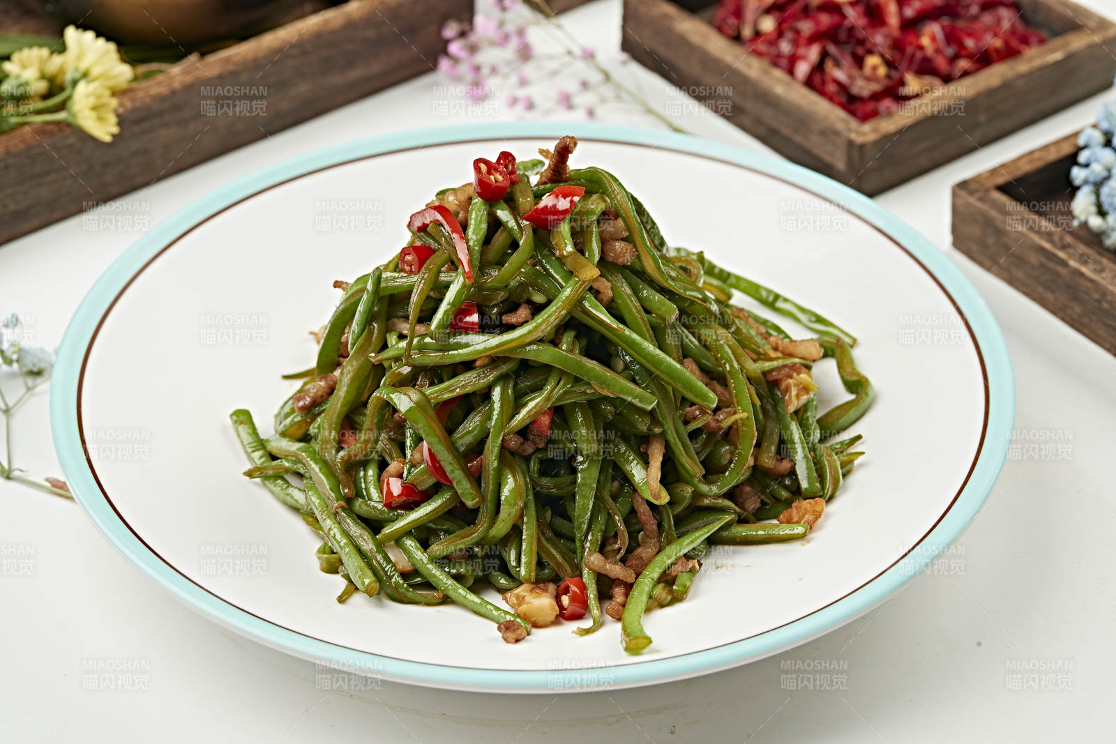 米椒豆角丝炒猪里脊丝