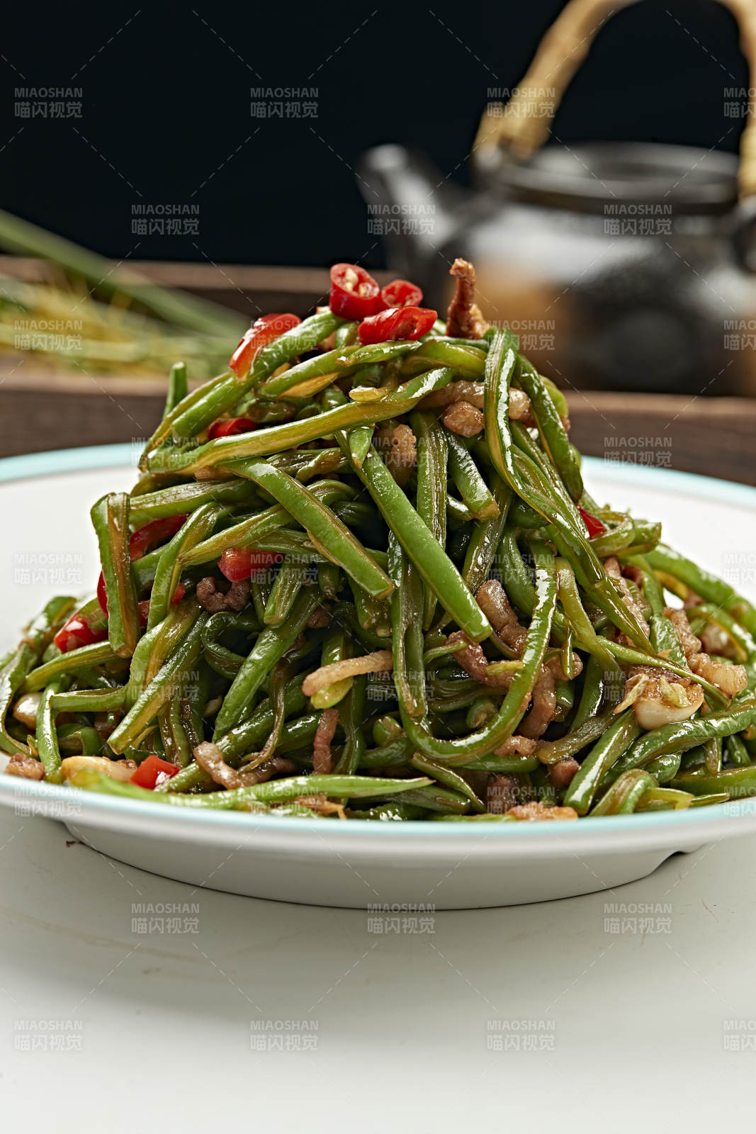 米椒豆角丝炒猪里脊丝