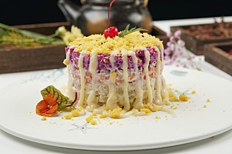 咸蛋黃煉乳多層果蔬沙拉