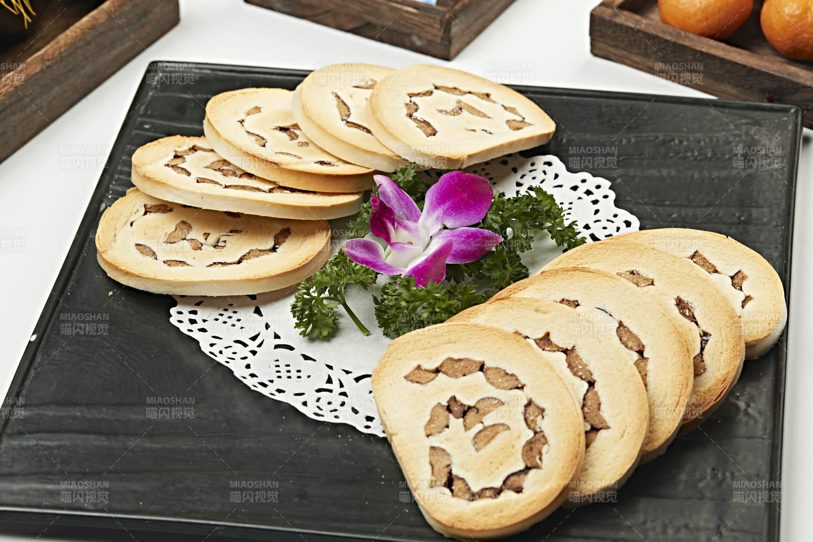 香烤干香豆馅馍片