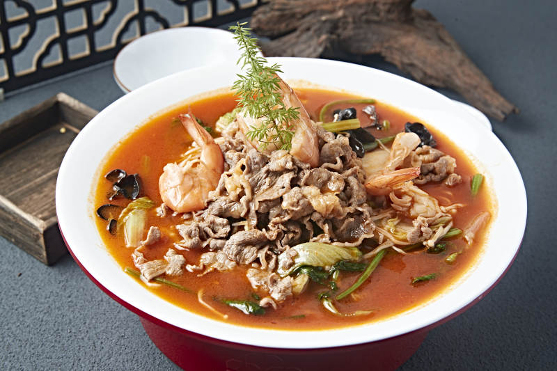 酸汤羊肉烩大虾