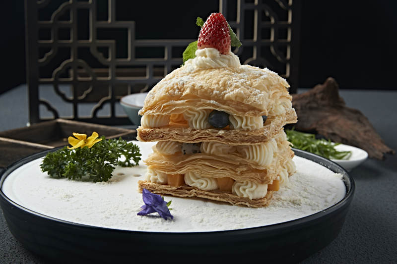 自制糖霜千层奶油酥皮拿破仑蛋糕