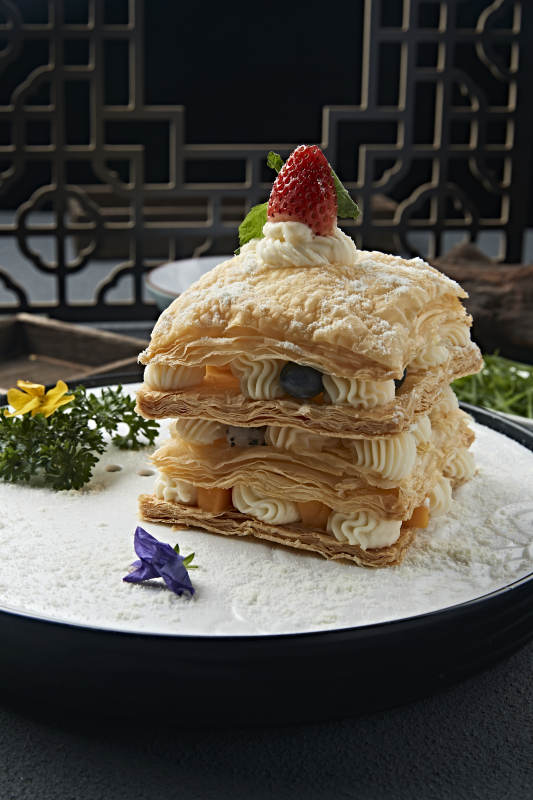 自制糖霜千层奶油酥皮拿破仑蛋糕