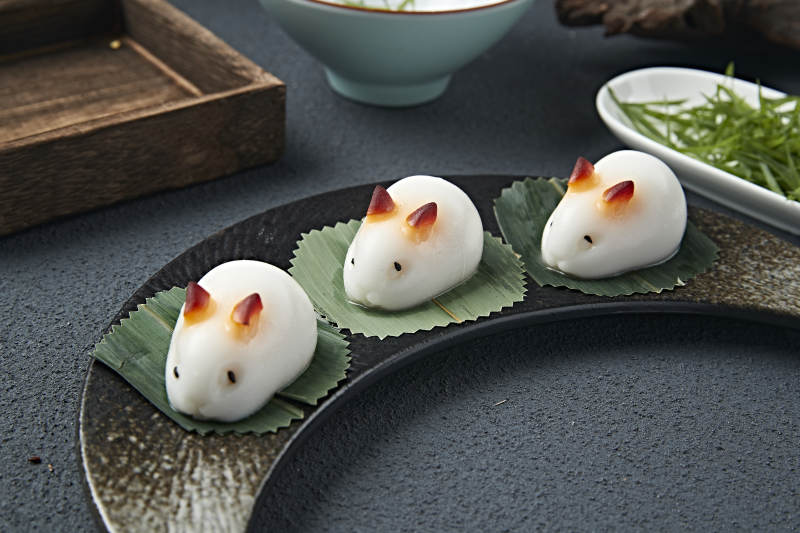 玉兔造型的椰奶布丁