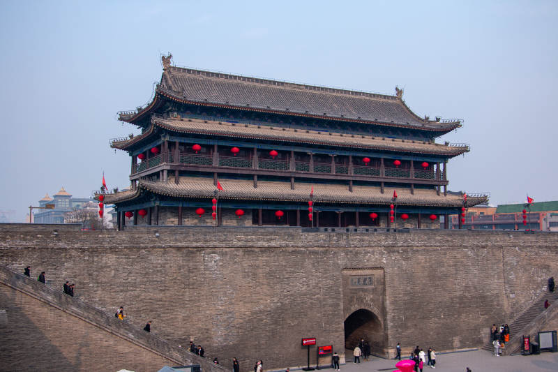 西安古城墙楼阁