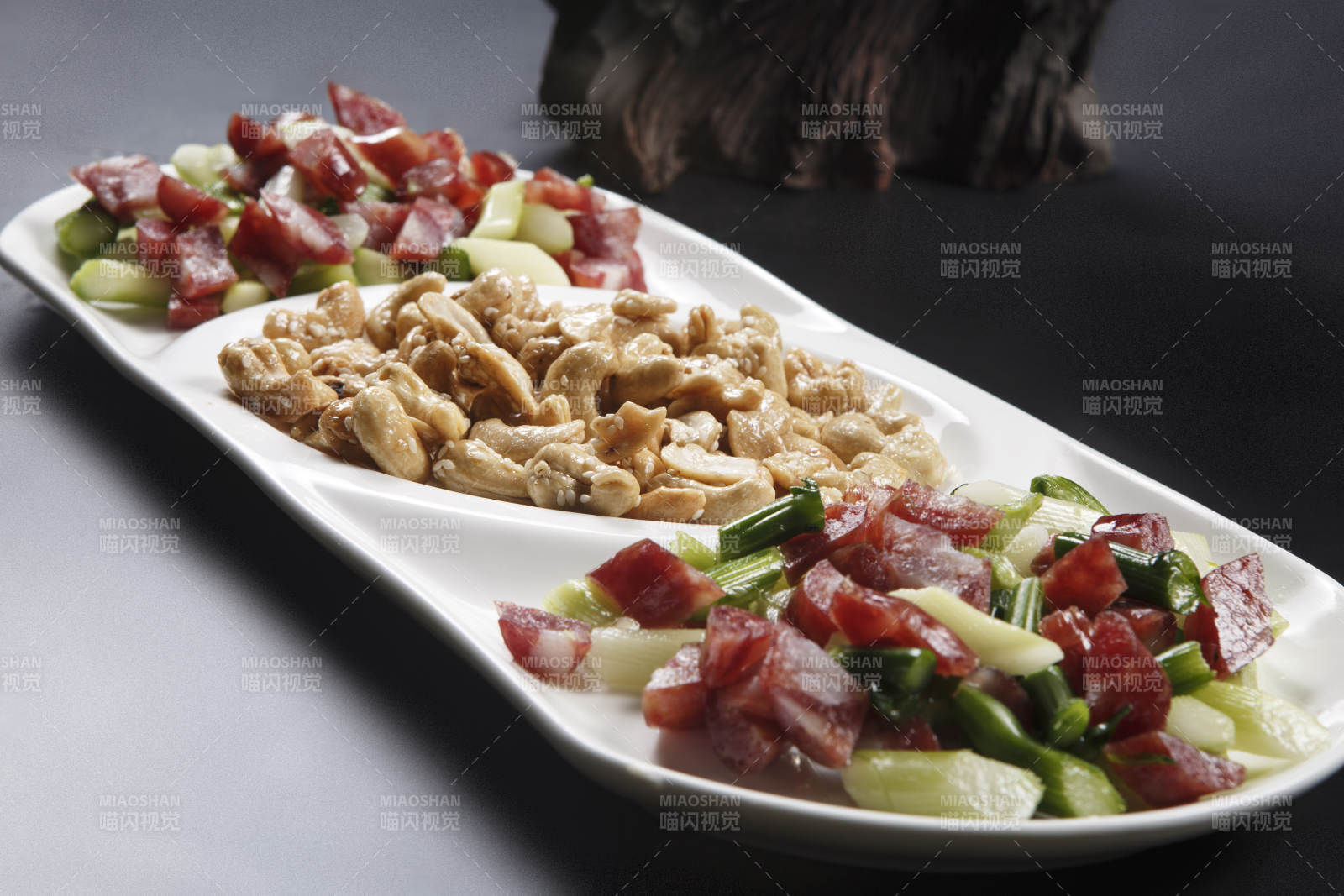 家乡炒粒粒香肠腰果芦笋-摄影图