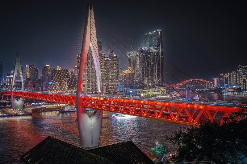 重庆市东水门大桥夜景