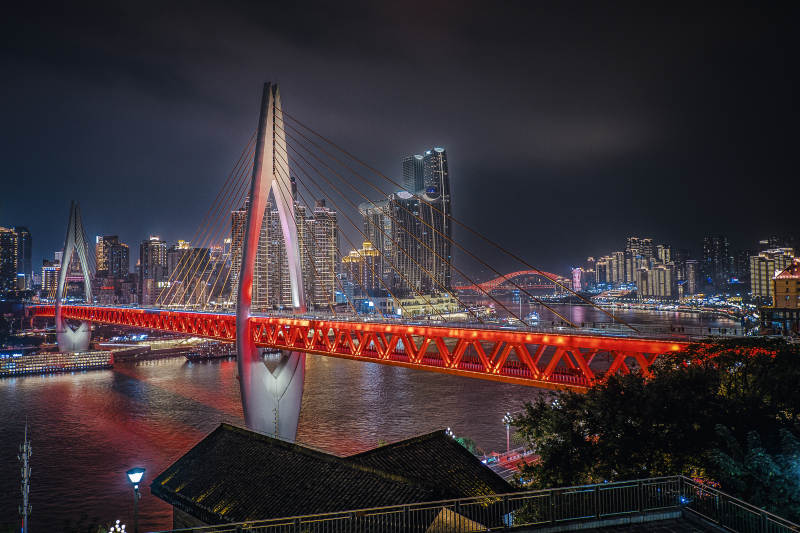 重庆市东水门大桥夜景