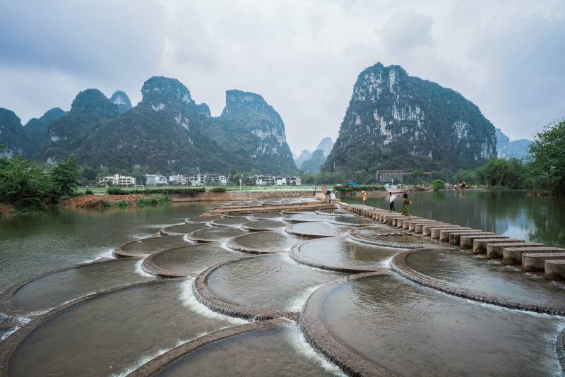 广西崇左明仕田园鱼鳞坝