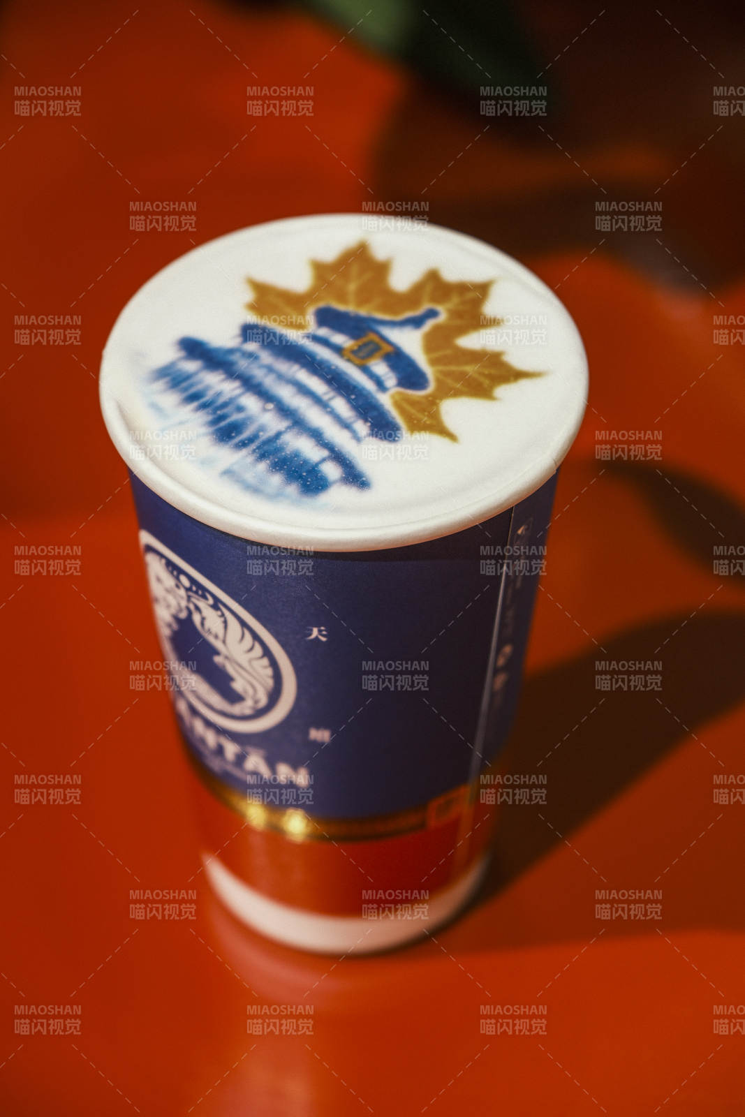 楓葉拉花咖啡杯