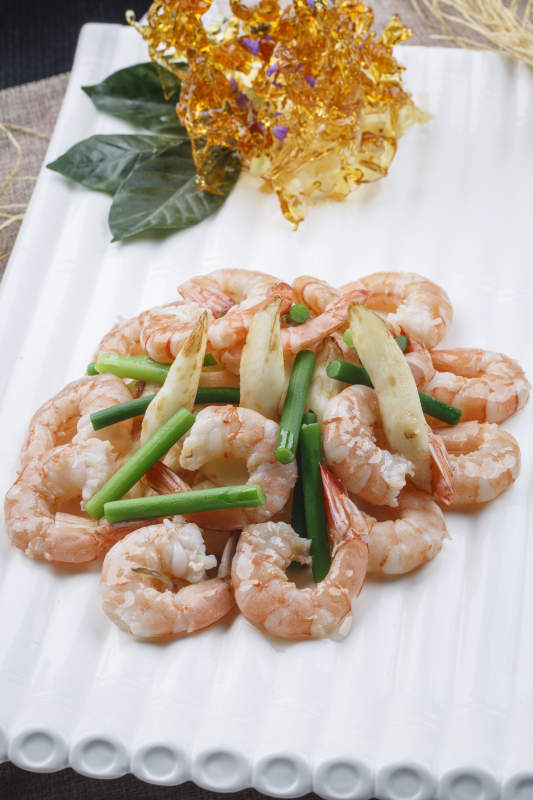 清炒马牙山药海捕大虾仁