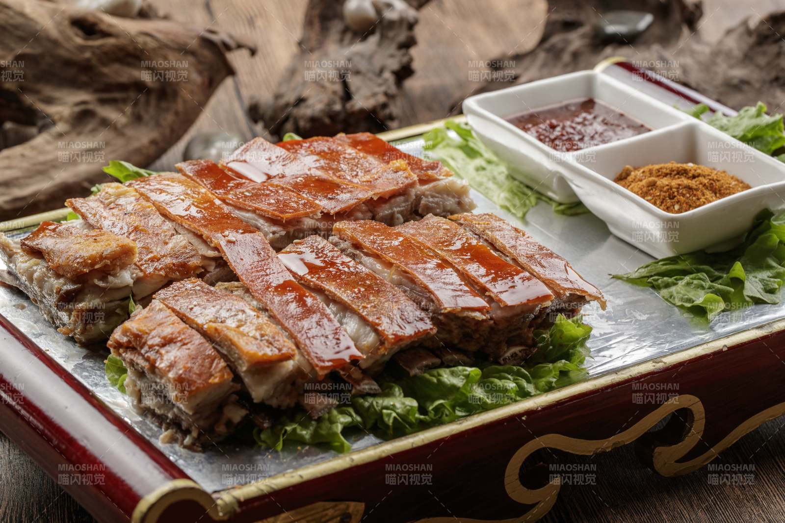 蒙餐炭火烤羊排-摄影图