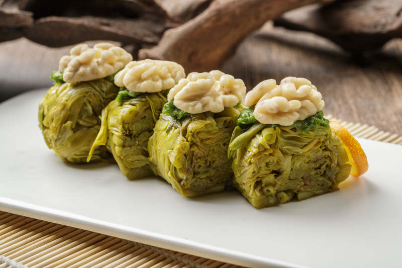 桃仁白菜卷芥末墩