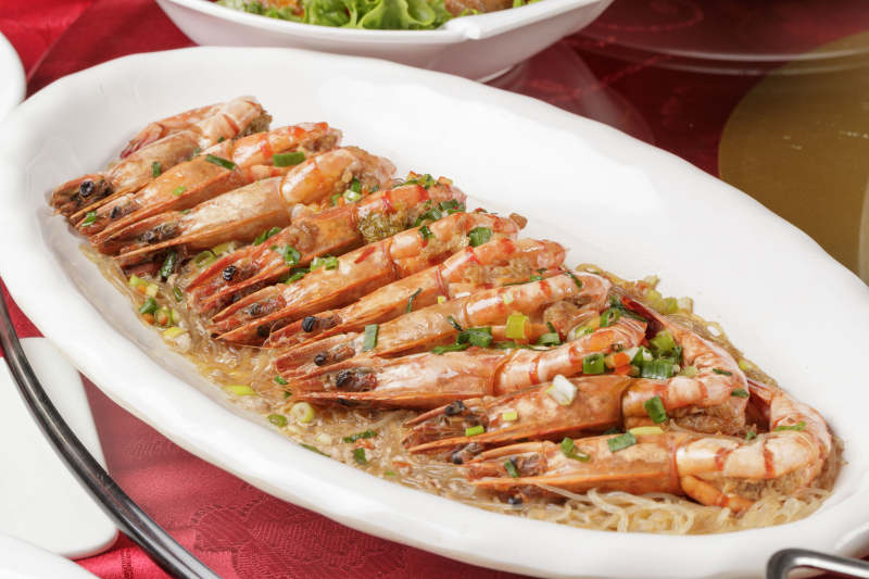 清蒸蒜蓉开背虾