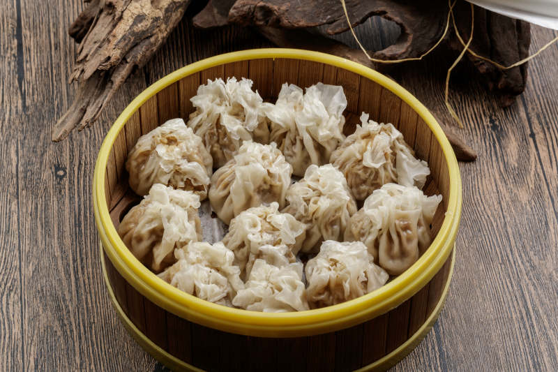 竹笼屉装的都一处烧麦