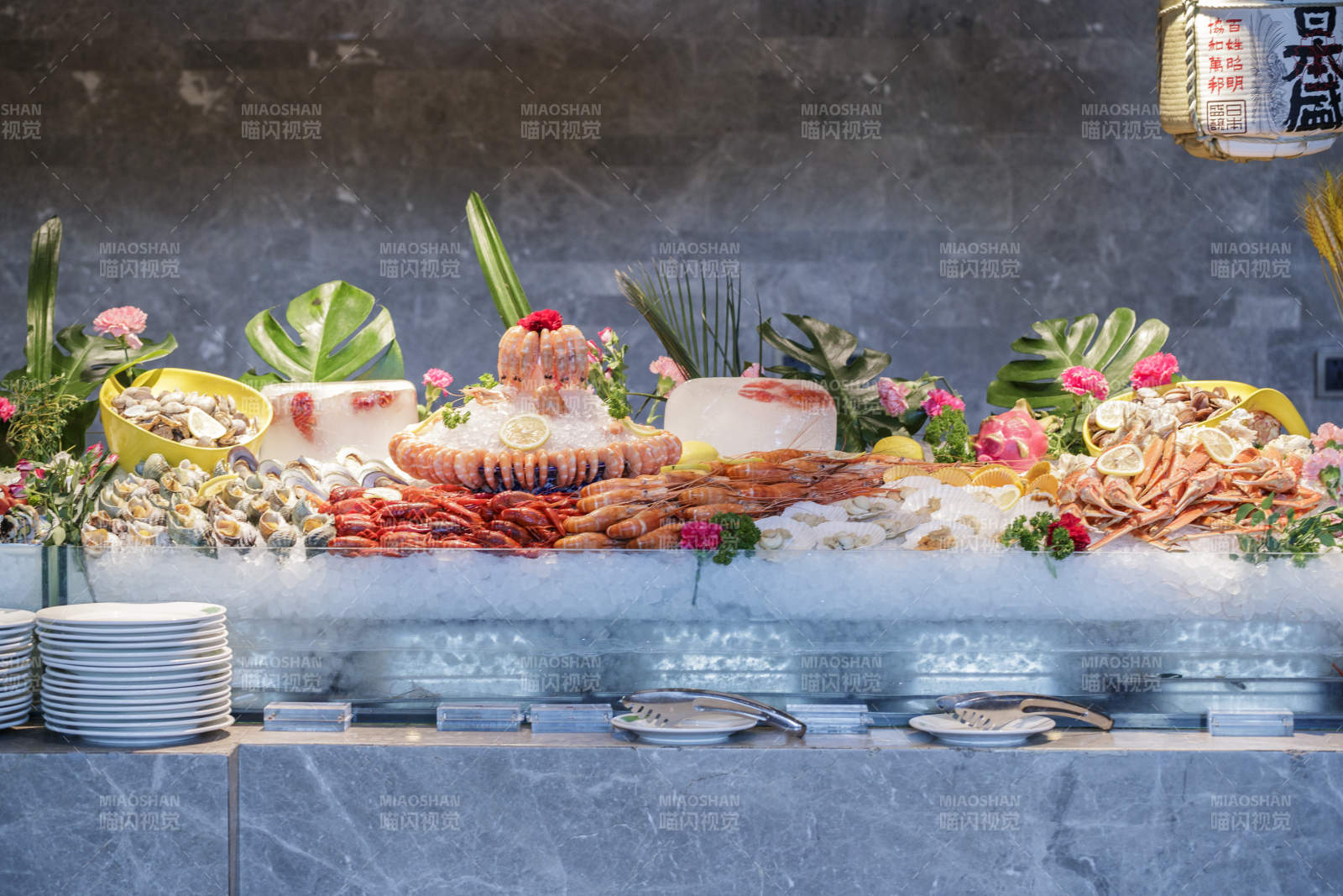 星级酒店高档自助餐料理餐台