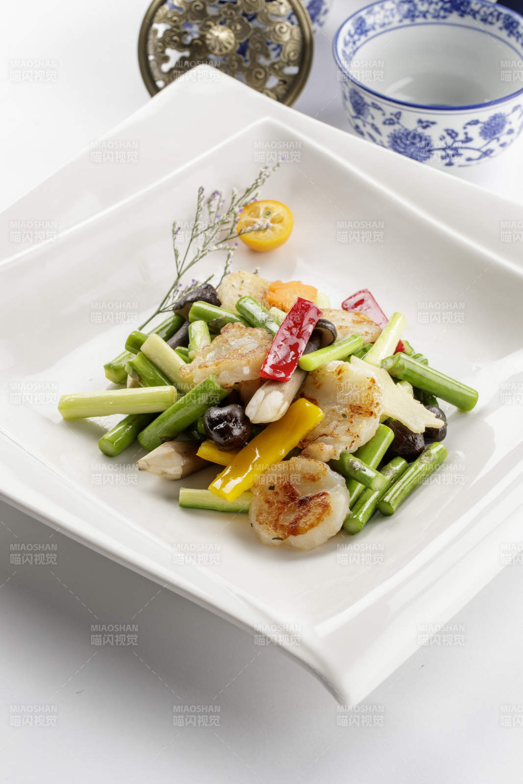 遍野芝兰煎澳带蒜薹鸡枞菌带子图片