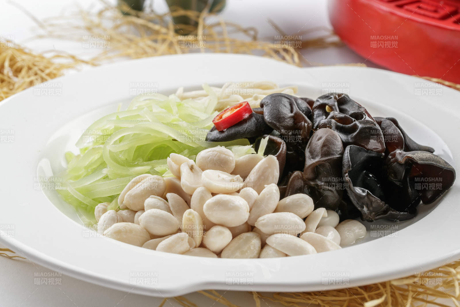 健康巧拌素四样笋丝木耳果仁金针