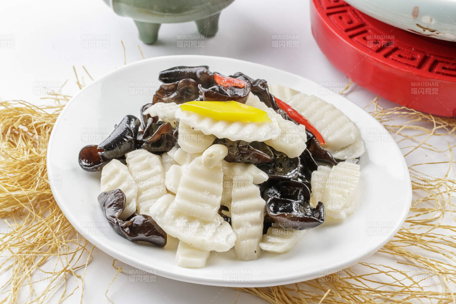 木耳小炒长山药-摄影图