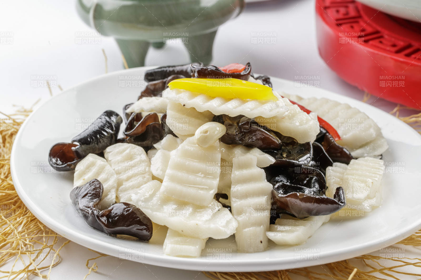 木耳小炒长山药-摄影图