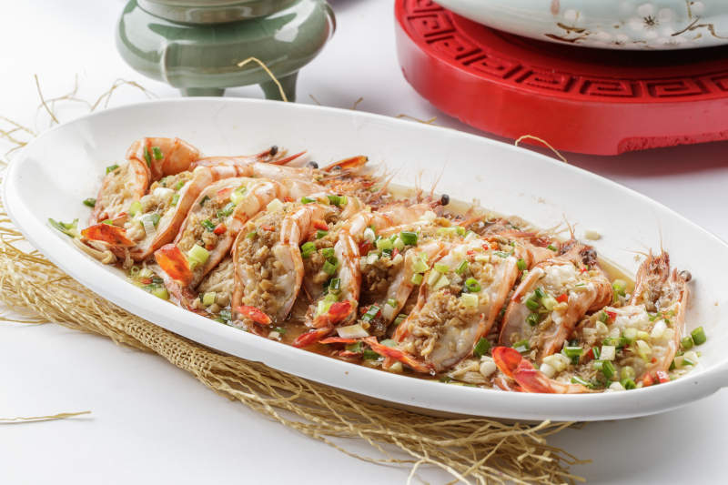 清蒸蒜蓉开背虾