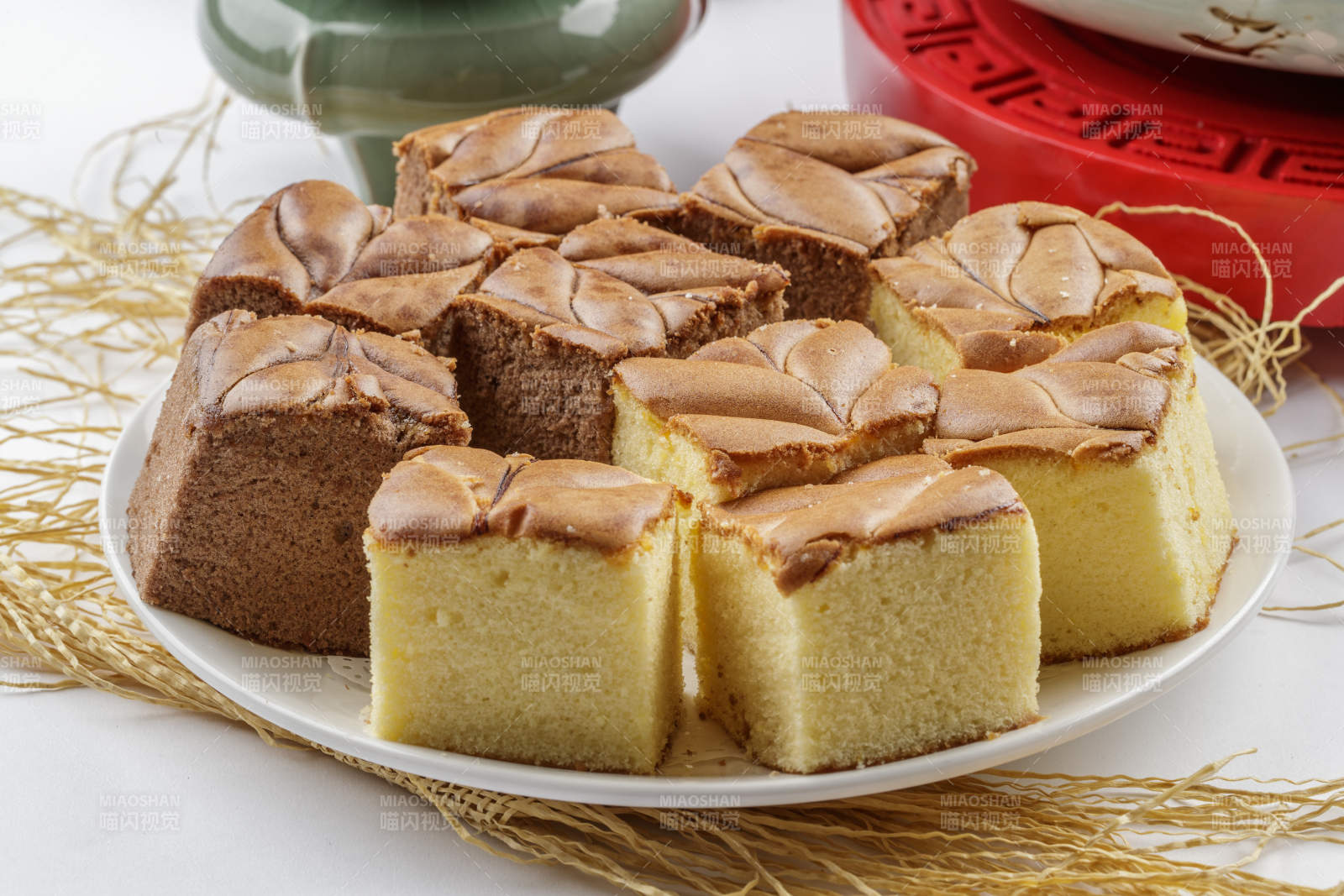 双色松糕蜂蜜蛋糕红枣蛋糕