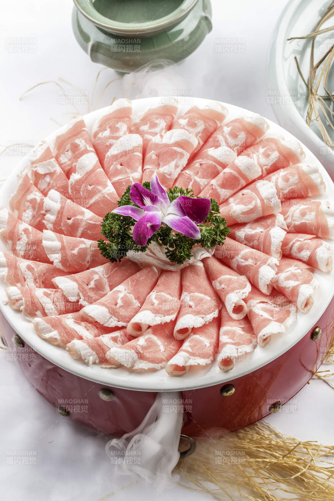 涮锅火锅食材羊上脑卷上脑肥羊卷-摄影图