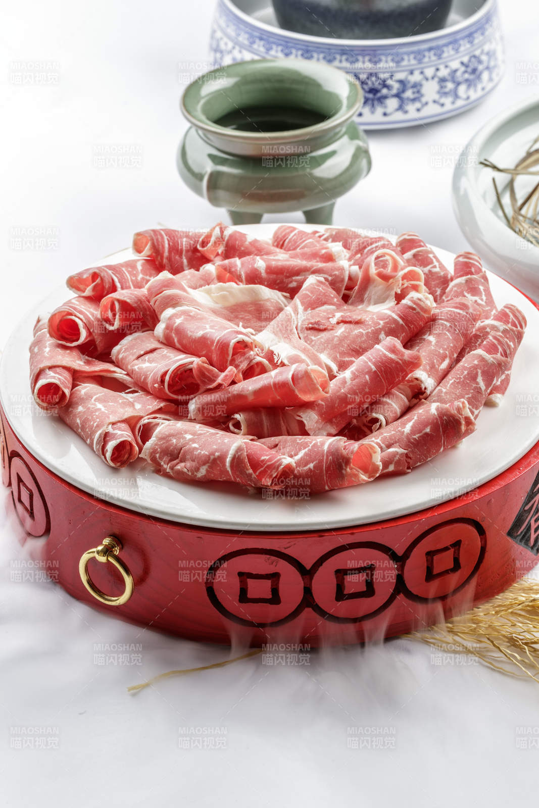 涮锅火锅食材加钙羊肉卷脆骨肉-摄影图