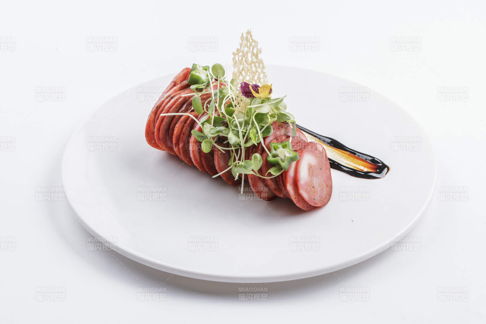 川味熏腊肠切片