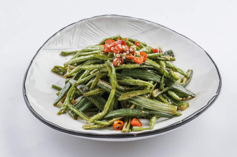 剁椒豇豆炒秋葵