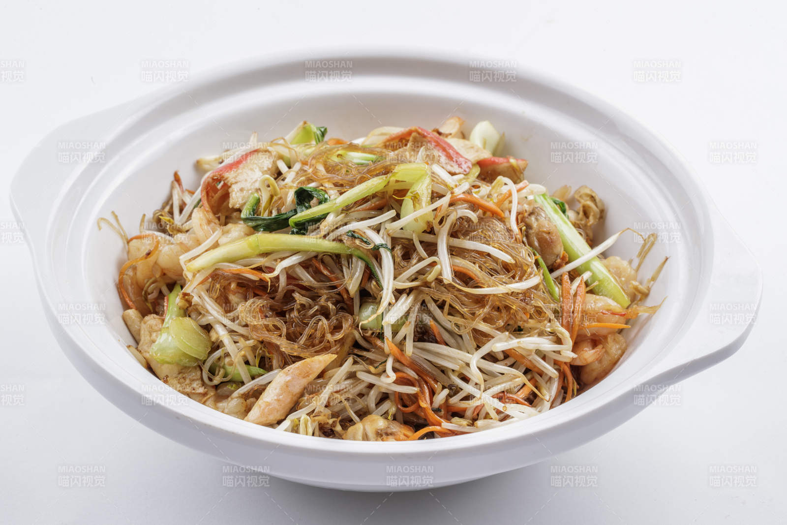 砂锅虾仁粉丝煲-摄影图