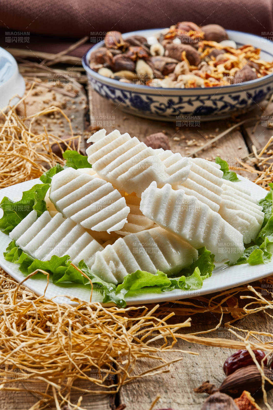 火锅食材涮品马牙长山药-摄影图