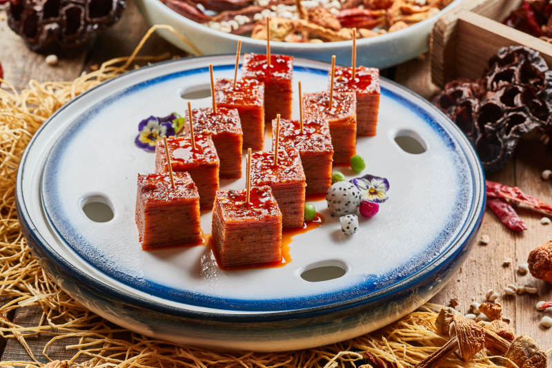 牙签红油千张皮辣豆皮