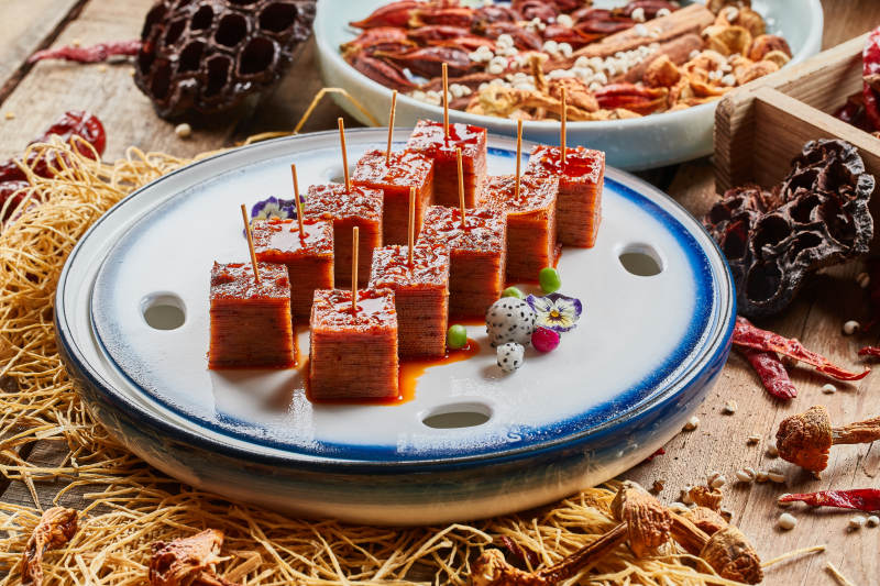 牙签红油千张皮辣豆皮