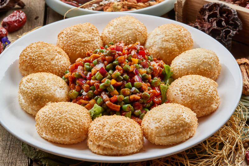 芝麻锅盔渣渣鸭