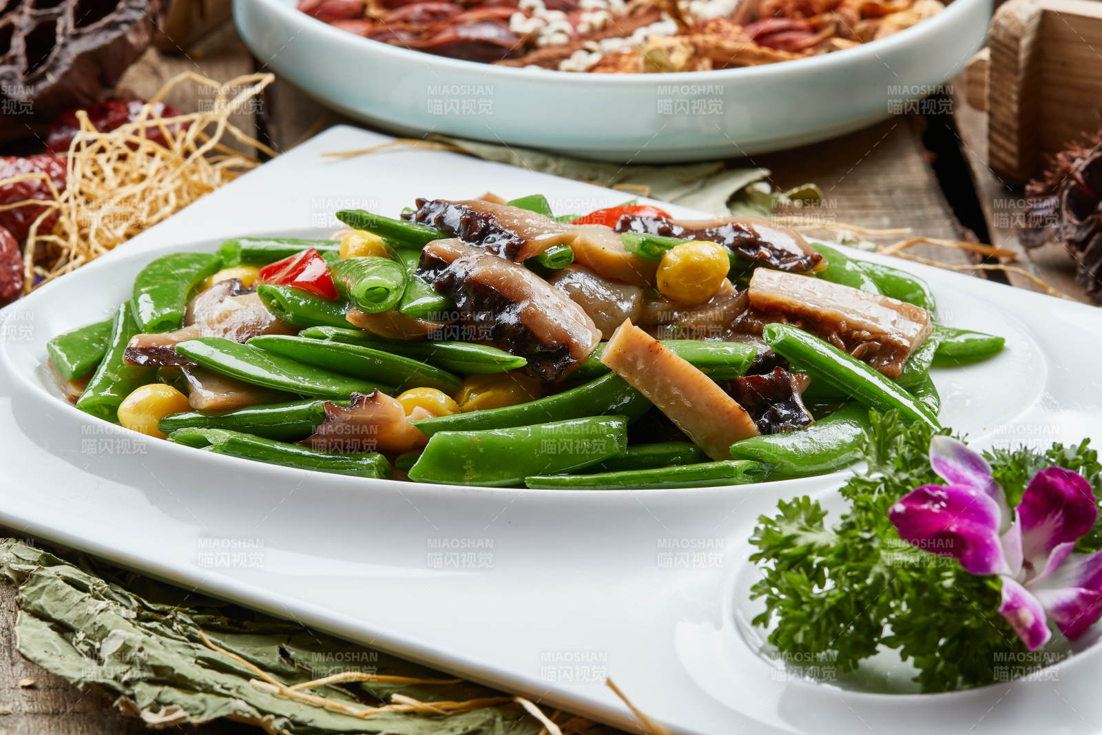 四季豆莲子炒海参