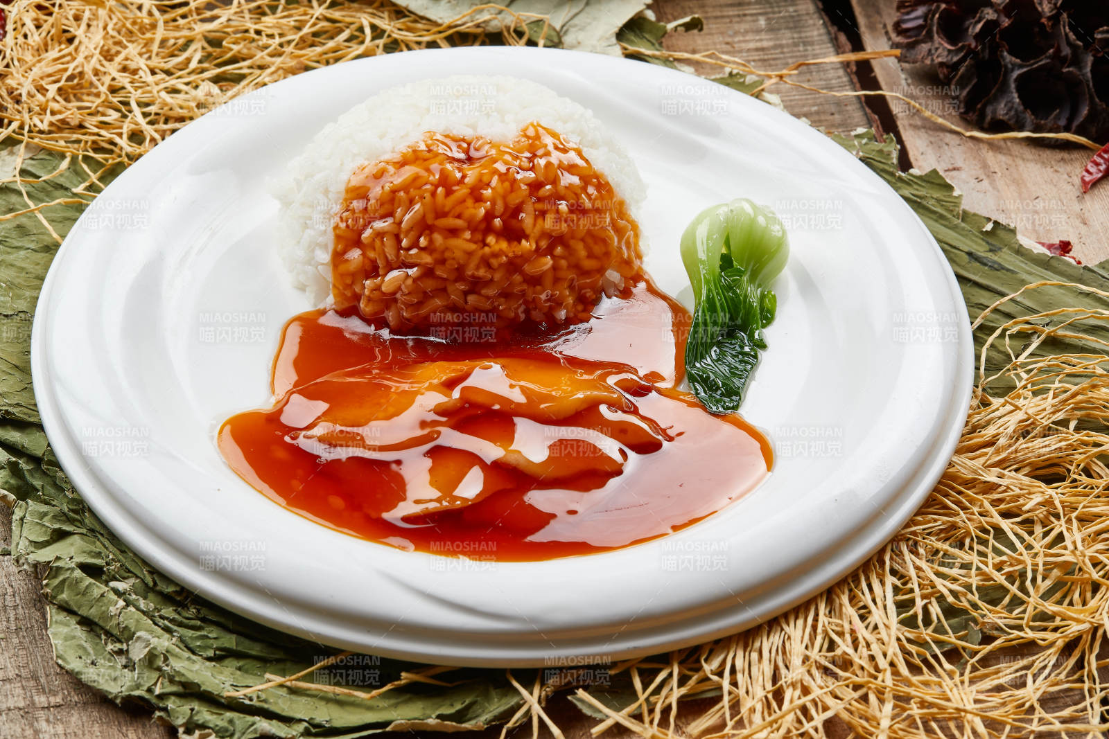 捞汁杏鲍菇饭-摄影图