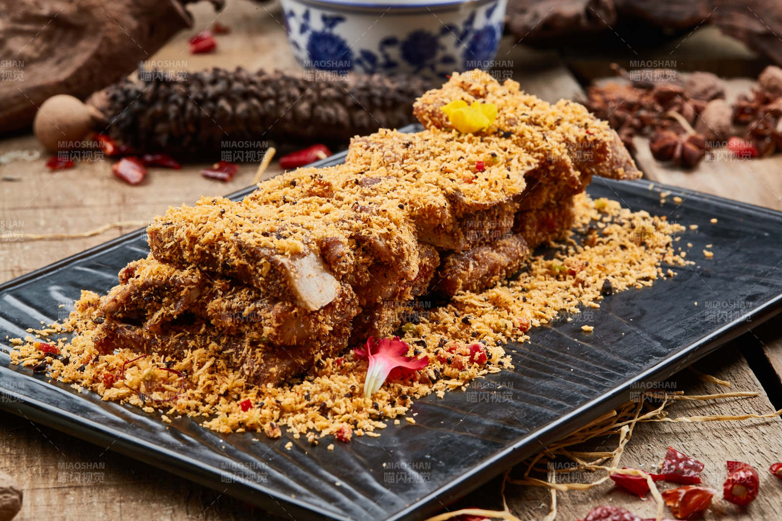 美味撒粉干炸排骨