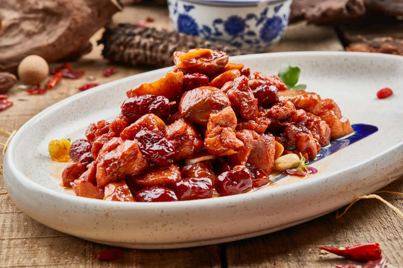 蜜枣口蘑烧鲜肉
