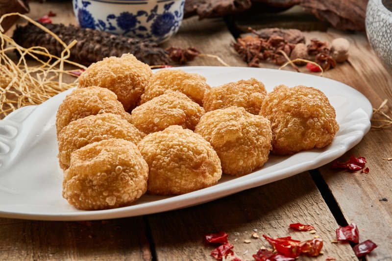 黃米豆餡油炸糕