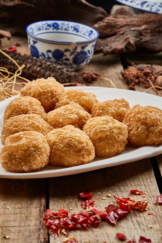 黃米豆餡油炸糕