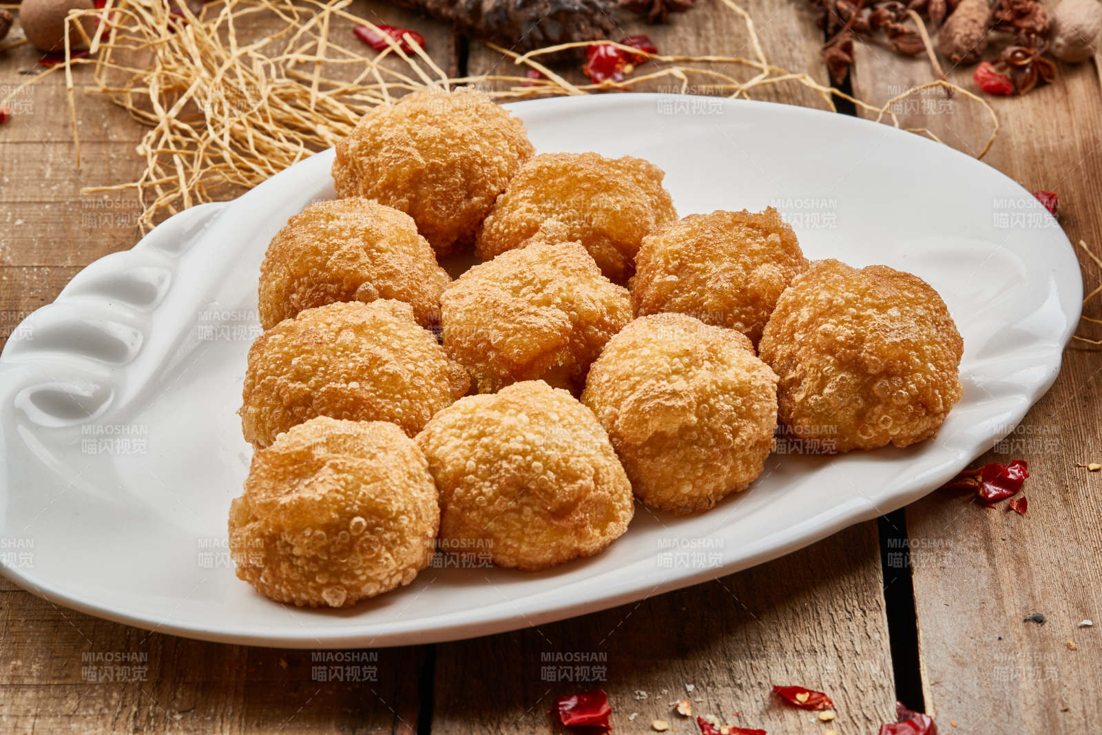 黃米豆餡油炸糕