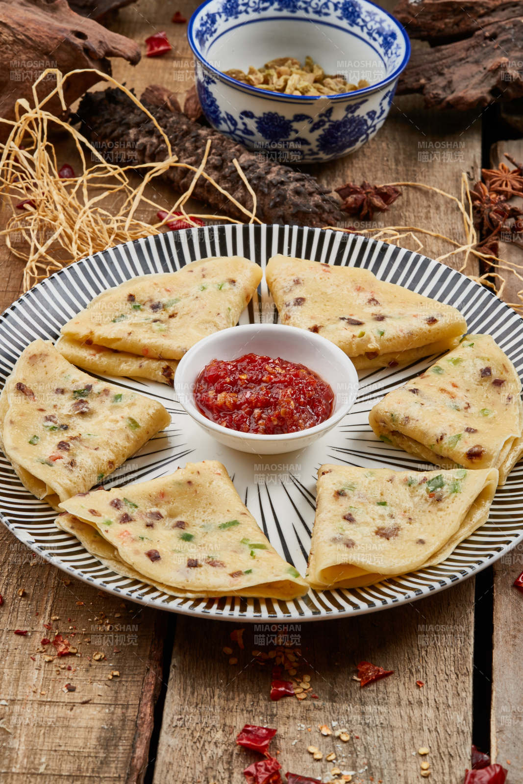 蘸酱葱香鸡蛋饼