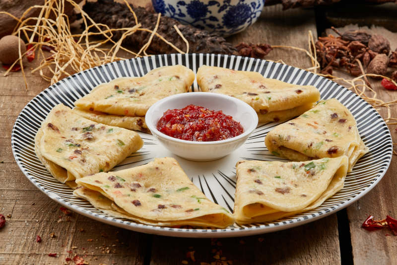 蘸酱葱香鸡蛋饼