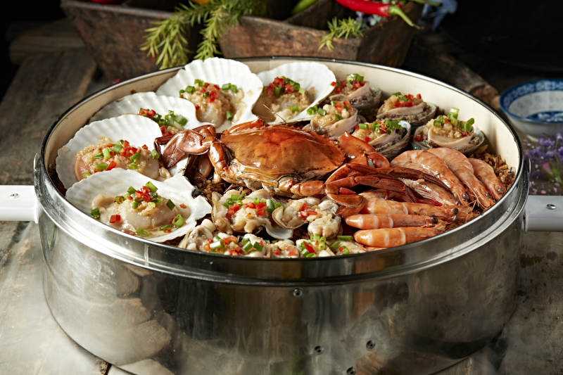 超级香蒸蒜蓉香辣海鲜大咖