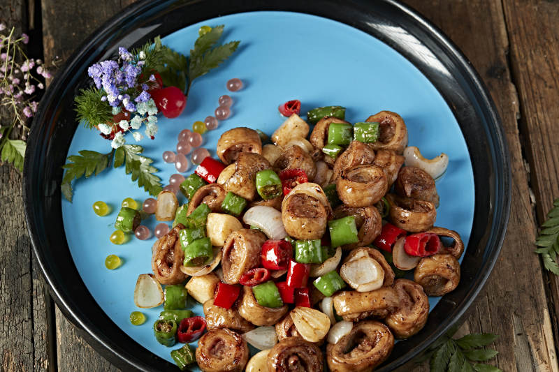 双椒蒜香焗肥肠