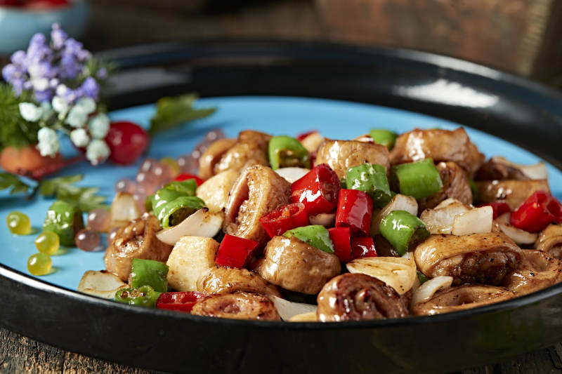 双椒蒜香焗肥肠